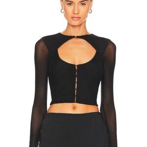 Katherine Hook & Eye Top in Black